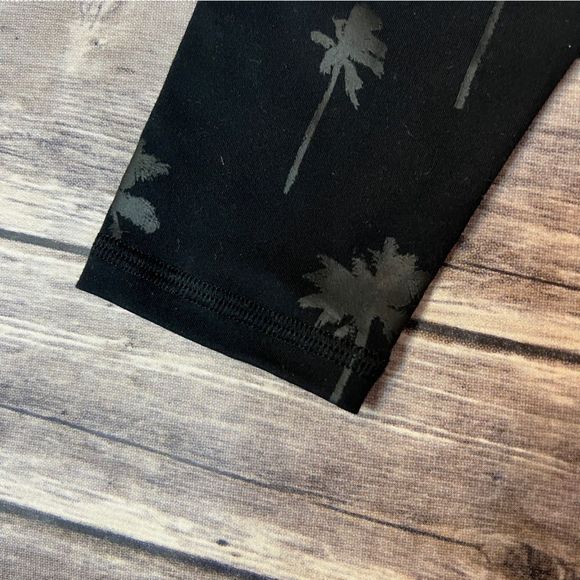 Spiritual Gangster Intent High Waist Leggings - Black Palm Trees Size XS - Picture 10 of 10